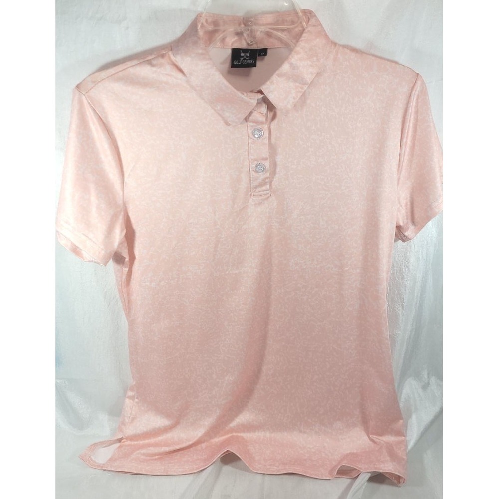Golf Gentry Men's UPF50+ Lightweight Polo - Peach - Medium